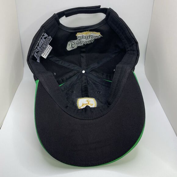 John Deere Hat Black W/ Green Trim Men's Adjustable - Picture 8 of 9
